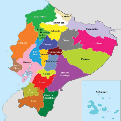 map of Ecuador